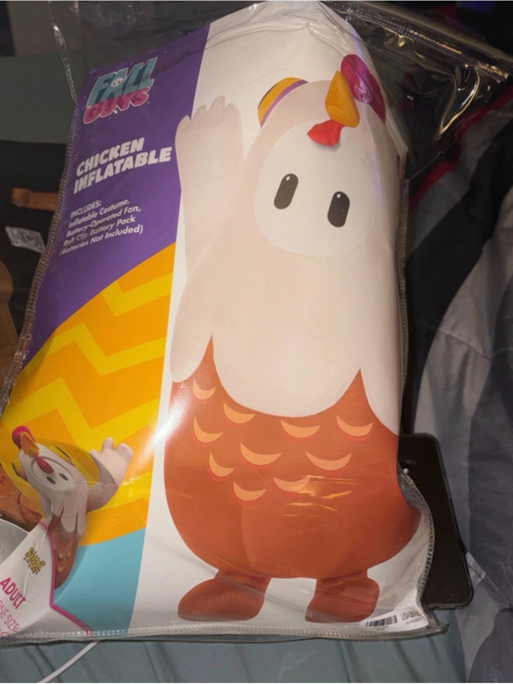 Fall Guys Chicken Inflatable costume- White, Orange, Yellow